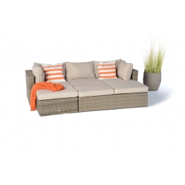 Rattan Gartenmöbel Potter Lounge natural round mit Dekokissen