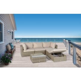 Rattan Gartenmöbel Potter Lounge natural round