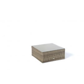 Rattan Gartenmöbel Potter natural round Bank mit Glasplatte