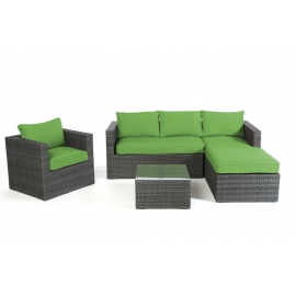 Rattan Gartenmöbel Rattanmöbel Stoffbezug grün