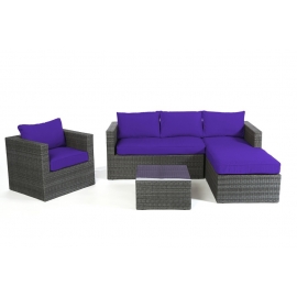 Rattan Gartenmöbel Rattanmöbel Stoffbezug violett