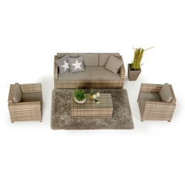 Rattan Gartenmöbel Rimini natural mit Gartenkissen