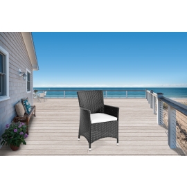 Rattan Gartenstuhl Jamaika schwarz