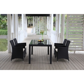 Rattan Gartentisch Jamaika schwarz