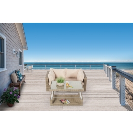 Rattan Lounge 2er Sofa Grace natural