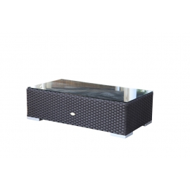 Rattan Lounge President, Sitbank mit Glasplatte