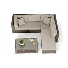 Rattan Lounge Dining braun Elli 6-teilig