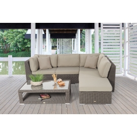 Rattan Lounge Dining braun Elli Sitzgruppe