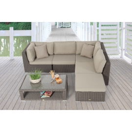 Rattan-Lounge Dining braun Elli