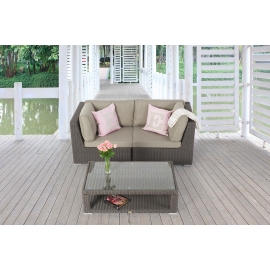 Rattan Lounge Dining braun Grace für draussen