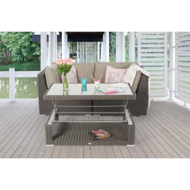 Rattan Lounge Dining braun rund grace