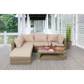 Rattan Lounge Dining natrual rund Elli