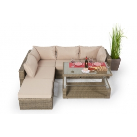 Rattan Lounge Dining natural Elli für 5 Personen