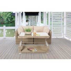 Rattan Lounge Grace Loungetisch oben natural