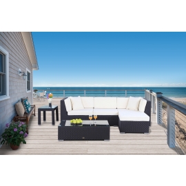 Rattan Lounge Murano Rattanmöbel Polster beige