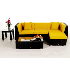 Rattan Lounge Rattan Gartenmöbel Kissenbezug gelb