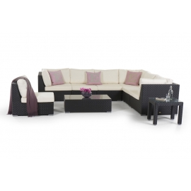 Rattan Lounge Set Blackfly - Rattanmöbel schwarz