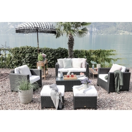 Rattan Lounge Set schwarz Dallas