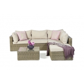 rattan lounge texas natural round mit deko