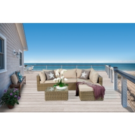 rattan-lounge texas natural round