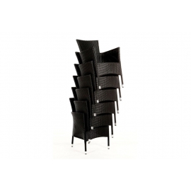 Rattan Stühle Flora stapelbar schwarz