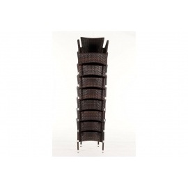Rattan Stühle mix braun Flora stapelbar