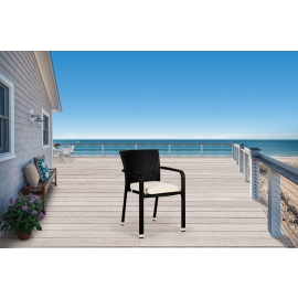 Rattan Stuhl Snoopy schwarz 
