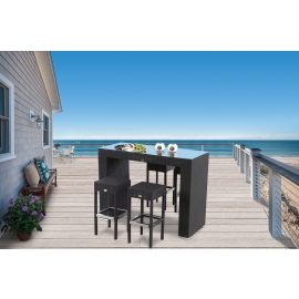 Rattan Bar Wales schwarz