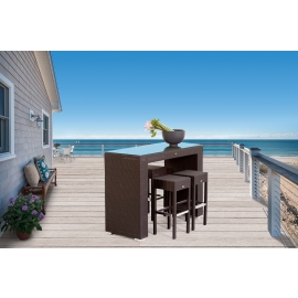 Rattan Bar Wales braun