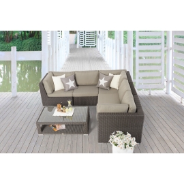Rattan Lounge Dining braun Emely