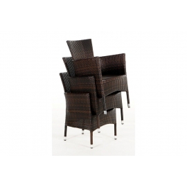 Rattan Stühle Flora braun stapelbar