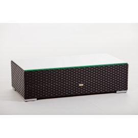 Rattanbank Orient mit Glasplatte