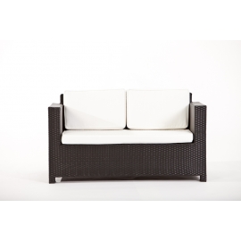 Rattanmöbel 2er Lounge schwarz Dallas