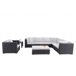 Rattanmöbel El Vado Gartenmöbel braun, Lounge Polster beige