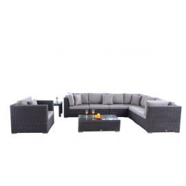 Rattanmöbel El Vado Gartenmöbel Lounge braun, mit hoher Rückenlehne