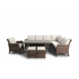 Rattanmöbel Esstisch Chipmunki Stoffbezug beige