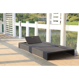 Rattanmöbel Gartenliege Peru Rattanliege schwarz