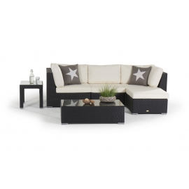 Rattanmöbel Karibik Rattan Lounge schwarz
