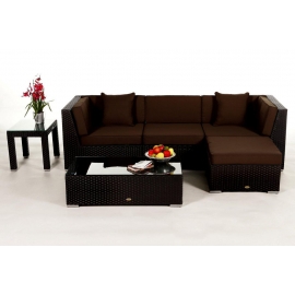 Rattanmöbel Murano Stoffbezug braun