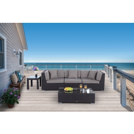 rattanmoebel nena braun rattan sofa 250 cm