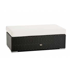 rattanmoebel nena schwarz rattan bank mit kissen