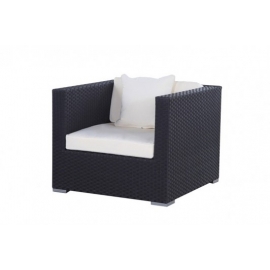 Rattanmöbel Rattan Lounge President Sessel schwarz