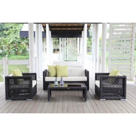 Rattanmöbel Western Lounge Stoffbezug beige