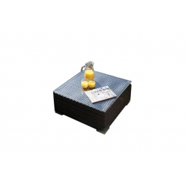 Rattanmöbel Potter Lounge braun, Hocker mit Glasplatte