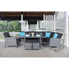 Rattantisch Rattanloung Mauritius Masse
