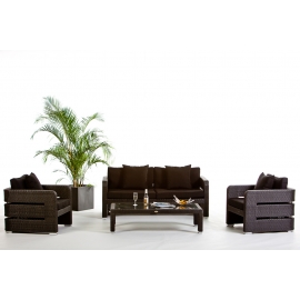 Sofa Edinburgh Lounge schwarz mit Dekokissen