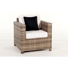 Sofa Lounge Dallas natural, Sessel mit Dekokkissen