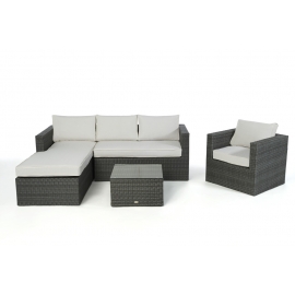 Gartenlounge Jurassic rechts mix grau Stoffbezug beige
