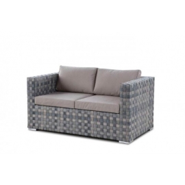 Tiffany Rattan Gartensofa graubraun