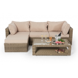 tisch noah natural mit rattan lounge polster sandbraun